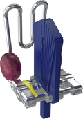Barette élastique pour double plaque de propulsion selon Schaneng, avec écarteur pour maxillaire