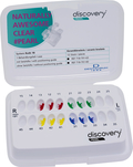 discovery® pearl, brackets en céramique, crochet sur 3èmes, 1 cas, dent 13-11 / 21-23 / 43-41 / 31-33, Roth 18