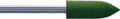 Pointes en gomme montées, vert, Forme: torpédo, cylindrique