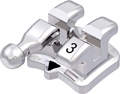 discovery®, bracket en métal avec crochet, dent 43, torque +7°, angulation +5°, Ricketts® – IV. dim., Universal / Hilgers 18